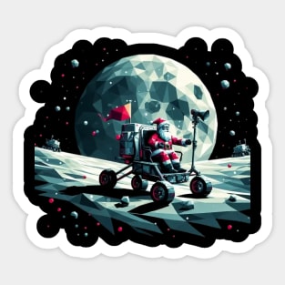 Christmas Santa at Moon Sticker